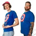 Logoshirt Marvel Captain America Schild T-Shirt blau NEU Bio Baumwolle