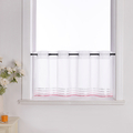 Transparent Scheibengardine Voile Bistrogardine mit Ösen Kurzstore Küche Weiß