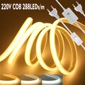 COB Neon LED Streifen 220V Dimmbar Leiste Band Stripe Lichterkette Lichtschlauch