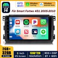 2+32G Android 14 Autoradio GPS Navi Apple CarPlay Für Smart Fortwo 451 2005-2010