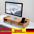 Monitorständer Schreibtischaufsatz Holz Bildschirm Monitorerhöhung Mit Schublade
