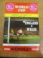 24.01.1973 England gegen Wales [In Wembley] (gefüttert, Teamwechsel, Partitur vorne).