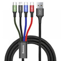Baseus Rapid 4in1 USB-Kabel, 2xUSB-C / Lightning / Micro, 3,5A, 1,2m, schwarz