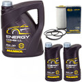 Motoröl Set MANNOL Energy Combi LL 5W-30 7 Liter + Ölfilter für Audi A3 TT 2.5