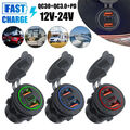 12V 24V Auto KFZ Steckdose Typ C PD + QC3.0 USB Schnell Ladegerät Buchse Einbau
