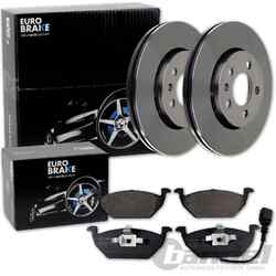 EuroBrake BREMSSCHEIBEN 256mm+ BELÄGE VORNE passend für VW POLO 6R 6C AUDI A1 8XVA 256x22mm // NUR für PR-Nummer 1LR, 1ZG, 1ZJ
