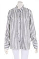 MARINA RINALDI Shirt Blouse Silk Stripes 25 = D 46 light grey off-white