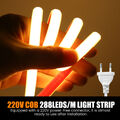 230V COB LED Streifen Strip AN/AUS Dimmbar Lichtband Lichtschlauch Selbstklebend