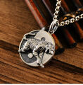 I01 Anhänger Feng Shui Wundertier Weißer Tiger Yin-Yang Sterling Silber 925