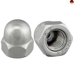 Hutmutter hohe Form nach DIN 1587 rostfreier Edelstahl A2 V2A