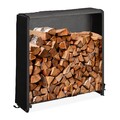 Kaminholzregal Kaminholzständer Brennholzregal Holzlager mit Abdeckung Metall