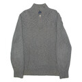 TOMMY HILFIGER Pullover Herren Grau 1/4 Reißverschluss Eng Strick, L