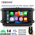 4+64GB CarPlay Android 14 Autoradio Für VW Golf 5 6 Passat Polo Touran GPS Navi