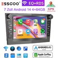 Autoradio Android 14  4+64G GPS NAV Grau Für Opel Corsa C D Astra H Vivaro Combo