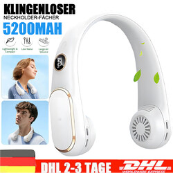 Tragbar Nackenventilator 360° Hals Ventilator USB Halsventilator 4 Gang Digital