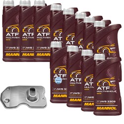 12 L MANNOL ATF Multivehicle JWS MEYLE Getriebeölfilter für VW Touareg 3.0 V6