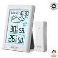 BALDR DCF Wetterstation Funk mit Außensensor - Multifunktionales Raumthermometer