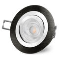 RF-2 LED-Einbauleuchte Strahler Alu schwarz 3W LED warmweiss 230V