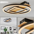 LED Holz Decken Lampen Leuchten Flur Wohn Schlaf Zimmer Beleuchtung rund/eckig