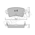 1x ORIGINAL® Metelli 22-0546-0 Bremsbelagsatz, Scheibenbremse Hinten, exkl.