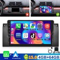 4+64G Android 15 Carplay DSP Autoradio GPS Navi Für BMW E39 E53 X5 5er BT Kamera