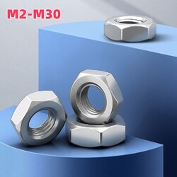 Sechskantmuttern niedrig Flach VA4 Edelstahl M2-M30 Muttern DIN 439 M8 M10M16M20