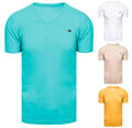 T-Shirt Kurzarm V -Ausschnitt Unifarben Sport Basic Casual Herren DSTREET M-2XL