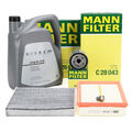 MANN Filterset + 5L ORIGINAL 0W30 Motoröl für VW GOLF 7 8 A3 Q2 LEON 1.0/1.5 TSI