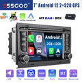 DAB+7" Autoradio Carplay Android 12 RDS NAVI 2+32G Für Audi A4 S4 RS4 B6 B7 B9