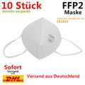 10x FFP2 Maske Atemschutzmaske Mundschutz CE Zertifiziert 5-lagig Schutzmaske