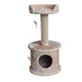Kratzbaum mit Höhle CLASSIC-ECO TREE CATS-NEST, beige mit Spielzeug 431-425046