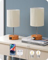 EDISHINE LED Nachttischlampe Touch Dimmbar 2er Set, Tischlampe Modern, Kleine