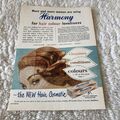 Harmony Haarfarbe Shampoo Original 1957 Werbung. Die neue Haarkosmetikanzeige