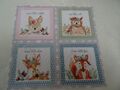 Schöner Stoff Panels TIERE HASE FUCHS EULE Baumwolle ca. 20cm x 20cm Basteln DIY