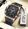 LIGE Herren Edelstahl Armbanduhr, Sport, Quarz, Wasserdicht, Chronograph