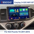 2+32G Android 14 CarPlay Autoradio GPS Navi WIFI BT Für KIA PICANTO TA 2011-2016