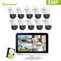Überwachung Kamera Set Außen Funk Mit 5MP 10CH Monitor 12 Zoll Nachtsicht Audio