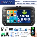 DAB+ 64G CarPlay Android 15 Autoradio Für VW Golf 5 6 Passat Polo Touran GPS KAM