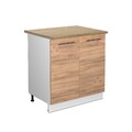 Spülenunterschrank Vicco Fame-Line 80 cm mit Regal, AP Eiche