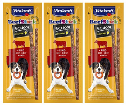3x 20g Vitakraft Beef Stick School Rind Leckerlis Hundesnacks