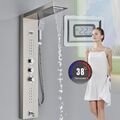 Edelstahl Duschpaneel Thermostat Set mit Regendusche Massage Duscharmatur DHL