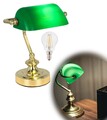 LUXUS NACHT TISCHLAMPE SCHREIB TISCHLEUCHTE BANKER LAMP GRÜN MESSING 75829000