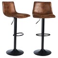 Barhocker 2er Set höhenverstellbar drehbar mit Rückenlehne Industrial Retro