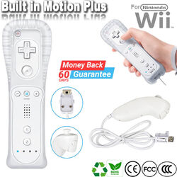 Wii MotionPlus Remote Fernbedienung Controller & Nunchuk für Nintendo Wii/Wii U