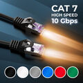 CAT 7 Patchkabel RJ45 Rohkabel LAN DSL Kabel Ethernet Netzwerkkabel 0,25m - 30m