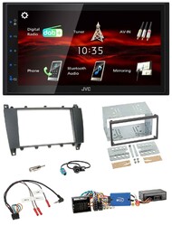 JVC USB Bluetooth Lenkrad DAB 2DIN Autoradio für Mercedes C 2004-2007 aktiv