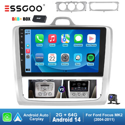 Android 14 DAB+ Carplay Autoradio GPS 2+64G Cam Für Ford Focus MK2 Exi AT 04-11