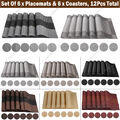 6er Set PVC Platzmatten & 6-teilig Untersetzer Esstisch Tischsets rutschfest waschbar