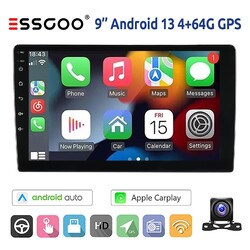 9" Android 13 Auto Wireless Carplay Kam+ Autoradio 4+64G Bluetooth GPS Navi WIFI