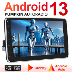 Pumpkin 10.1"Android 13 Autoradio 1 DIN GPS Navi WiFi 4GB 64GB Carplay Bluetooth